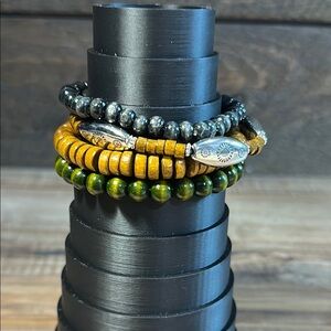 Elegant Multi-Color Beaded Bracelet Set of 4